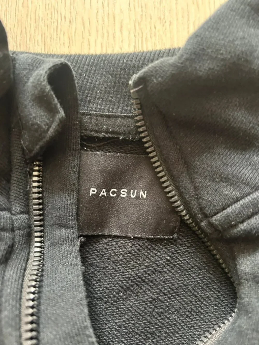 Men's Black Quarter Zip Sweatshirt Size L